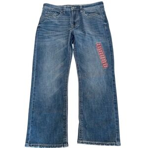 TK Axel Mens Slim Boot Cut Jeans Dark Wash Distressed Denim Pants  34x30